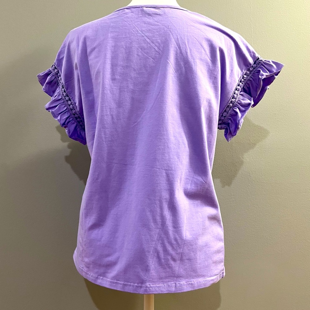 SHEIN | Ruffle Sleeve Top - Picture 6 of 7